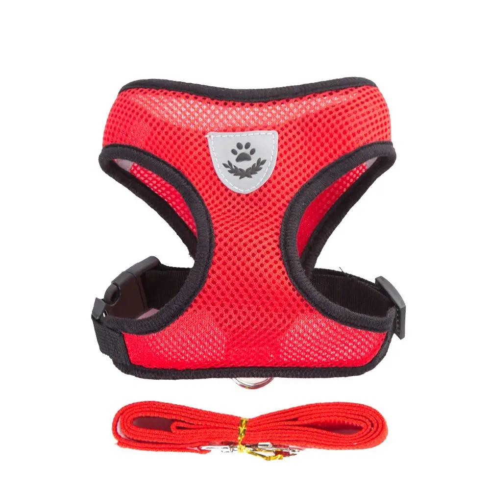 Dog Vest Walking Leash For Puppy Dog Cat Collar Polyester Adjustable Mesh Dog For Small Medium Pet Accessories