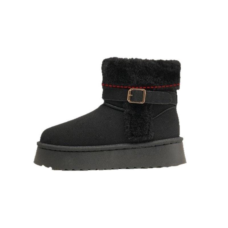 Women's Plus-Size Short Snow Boots - Faux Suede, Autumn/Winter 2025 New Style, Warm and Thick