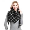 Spring Autumn Winter Imitation Cashmere Double-sided Colorful Plaid Triangle Scarf Women's Neck Shawl