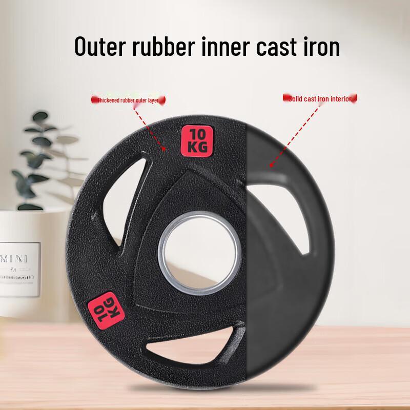 Rubber-Coated Barbell Weight Plates