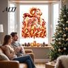 Electrostatic Glass Stickers for Home 2027 Russian New Year Flame Goat Static Sticker, PVC Zodiac Sheep Window Cling and Indoor And Outdoor