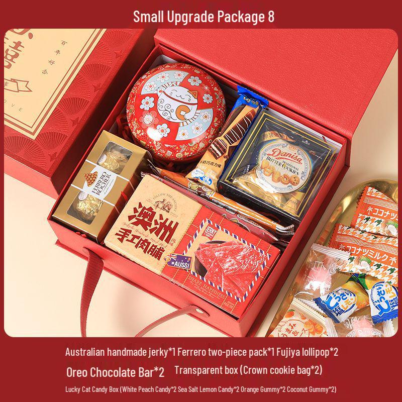 Elegant Wedding Candy Favor Box Set with Biscuits and Sweets