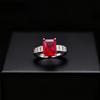 Modeschmuck Schmuck Rechteck Zucht Smaragd Ring Persönlichkeit Quadratisch Hochkohlenstoff Diamant Farbe Schatzring Damen
