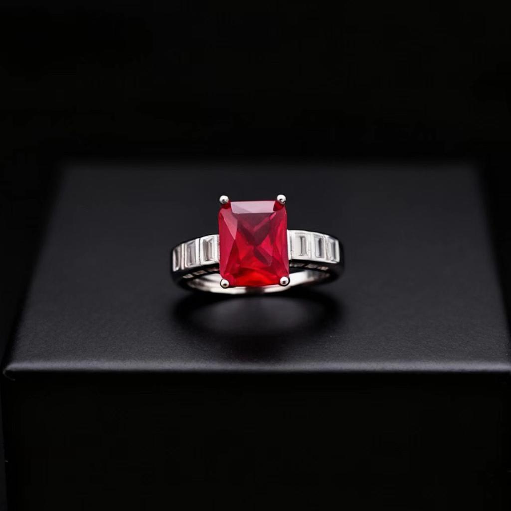 Modeschmuck Schmuck Rechteck Zucht Smaragd Ring Persönlichkeit Quadratisch Hochkohlenstoff Diamant Farbe Schatzring Damen