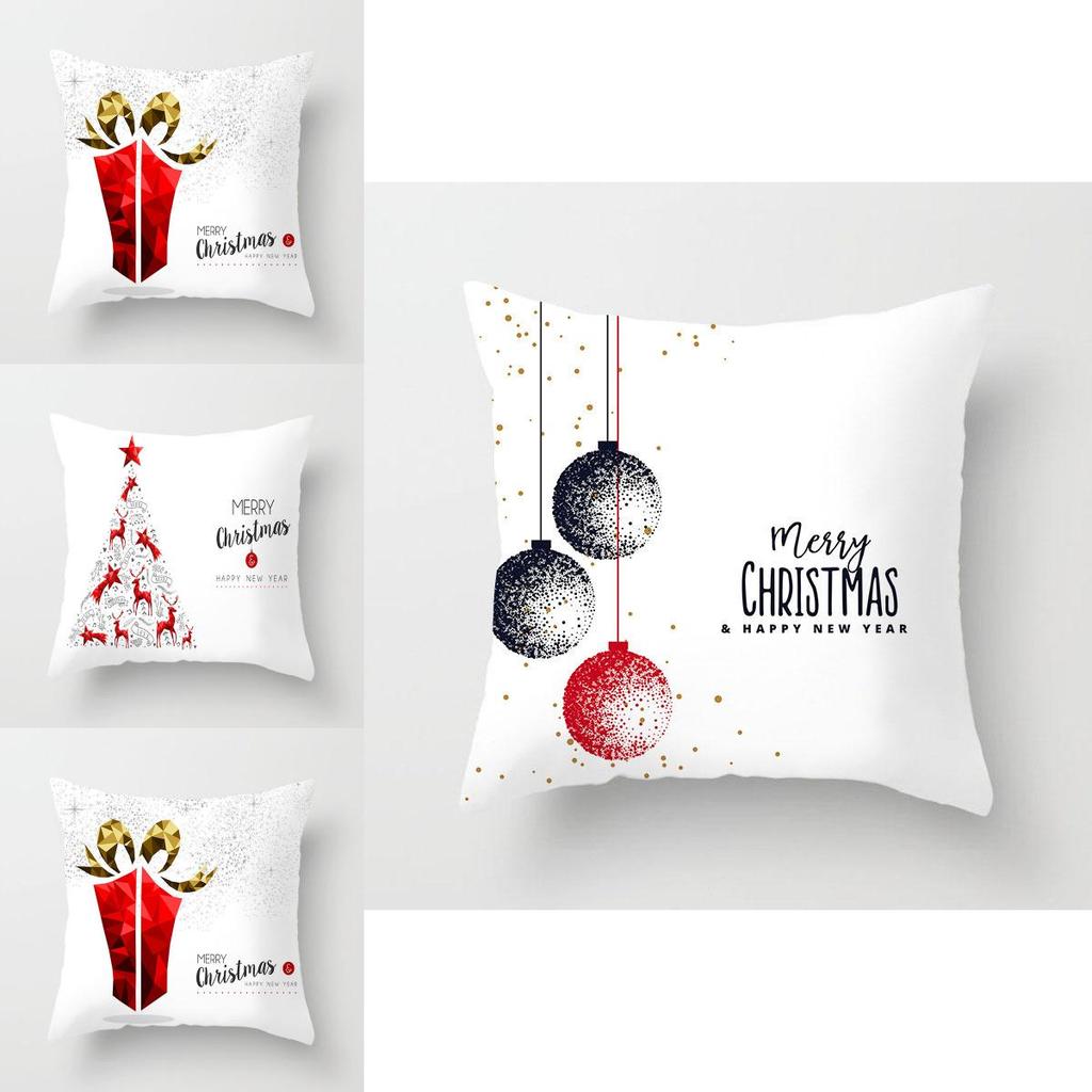 Super Soft Red And White Christmas Pillow Case For Stylish Home Decoration