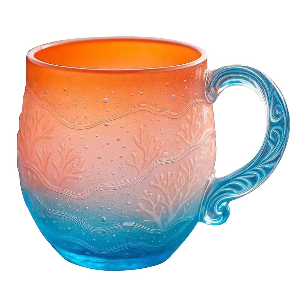 Kubek Kawowy o Tematyce Oceanicznej dla Miłośników Plaży z Uchwytem Morska Tematyka Kubek do Picia Teksturowany Wzór Fali Morskiej do Herbaty Kawy Koktajli