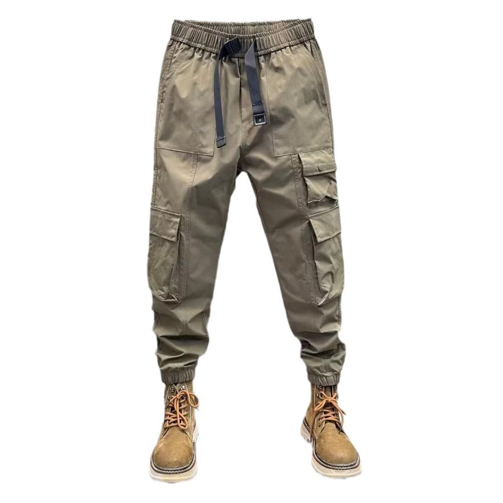 Overalls Men's Summer New Trend Brand Loose Large Size Casual Pants Fashion Multi-Pocket Tie Harlan Pants