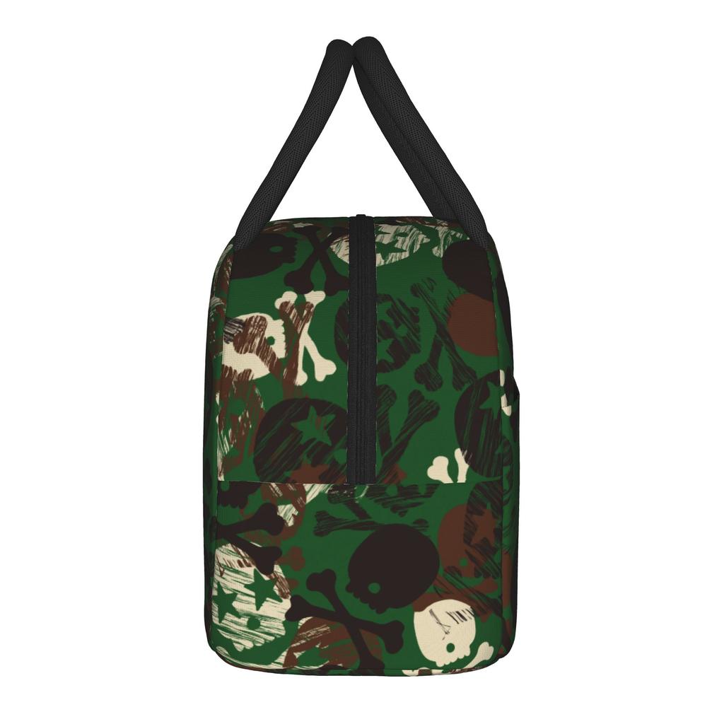 Camouflage Star Skull Insulated Lunch Bag Cooler Bag Reusable,Lunch Container High Capacity Tote Lunch Box Food Storage Bags