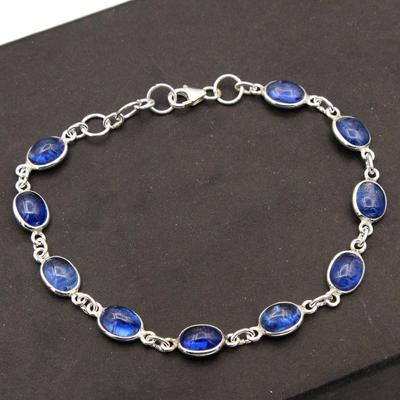 צמיד כסף, תכשיטים בעבודת יד, צמיד קיאניט, תכשיטי סטייטמנט, מתנות בשבילה