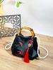 Bamboo Handle Brocade Handbag - Chinese Style Pearl Crossbody, Perfect Qipao Match, Ideal Gift for Mom