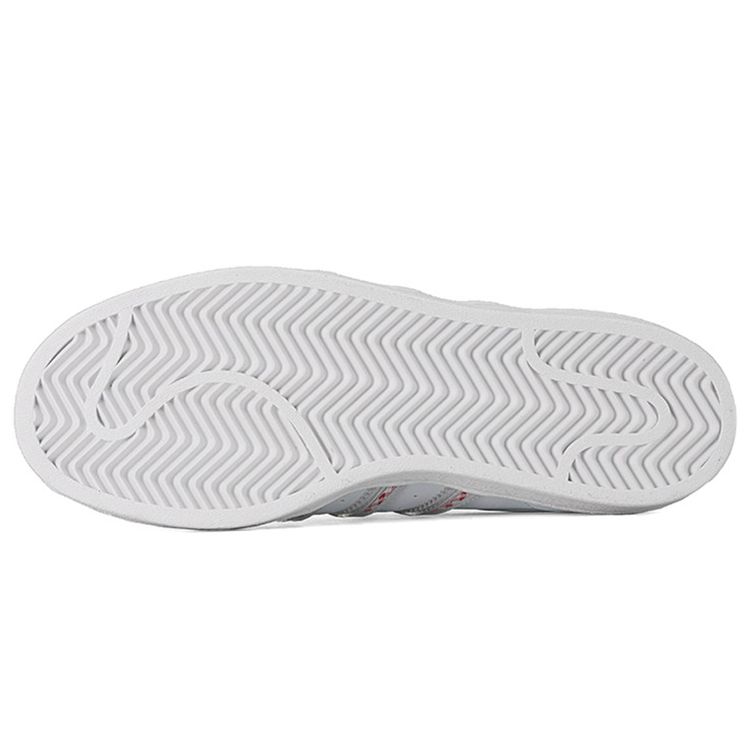 Adidas Originals Superstar Durable Lightweight Low-Top Skate Shoes Unisex Sneakers White Red Black FZ2822