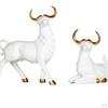 1 Pair Statue Bull Sculpture Figurine Lucky Craftwork for Bookshelf Desk Living Room Christmas Gift