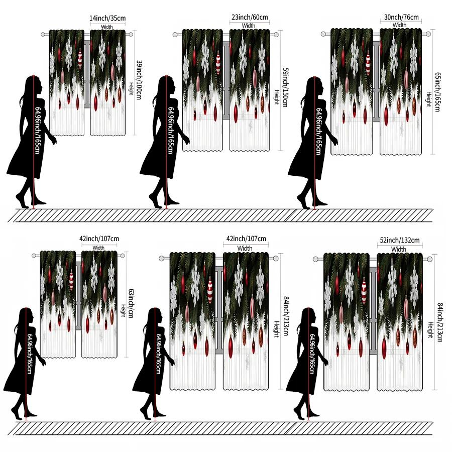 Christmas pine branch printed curtains   pole bag curtains   Christmas decorations   daily home decorations   room decorations