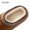 Autumn Winter 2025 Warm Fluffy Woman Slippers Soft Bottom Thick Plush Women Casual Platform House Indoor Cotton Shoes Slides