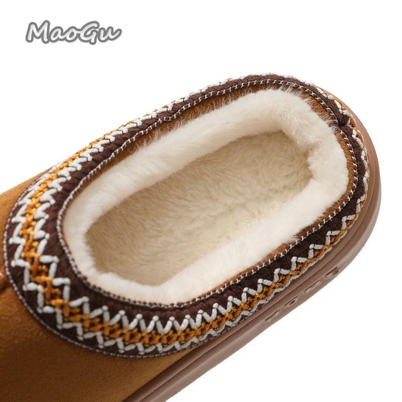 Autumn Winter 2025 Warm Fluffy Woman Slippers Soft Bottom Thick Plush Women Casual Platform House Indoor Cotton Shoes Slides