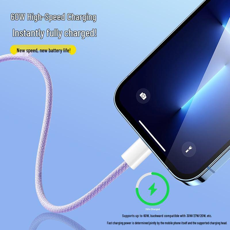 Compatible with Apple 16/17, Braided iPhone 15 Dual Fast Charging USB-C To USB-C Data Cable