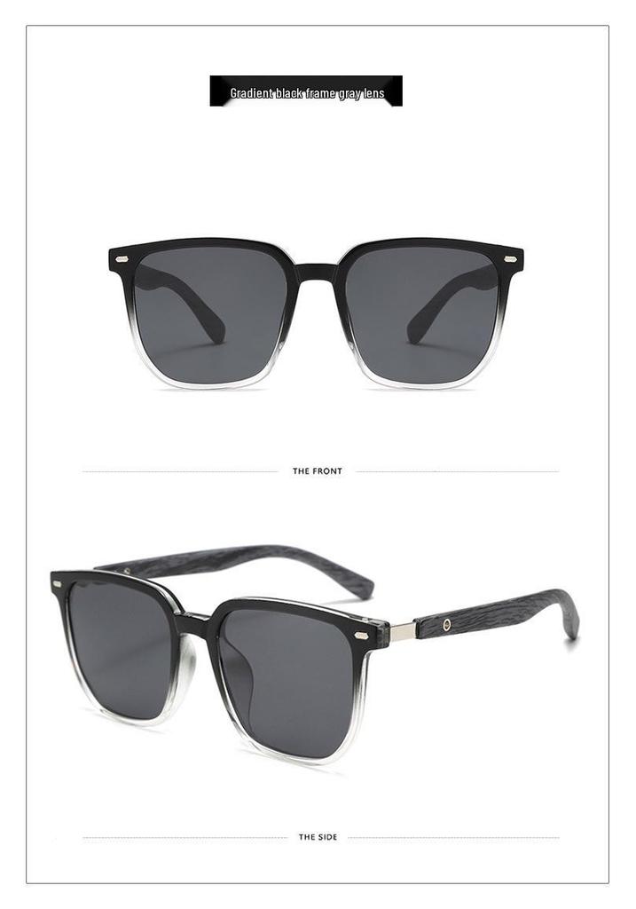 Avocado Green Polarized Women's Sunglasses with TR Frame & Wood Grain Legs - High-End Feel 2024