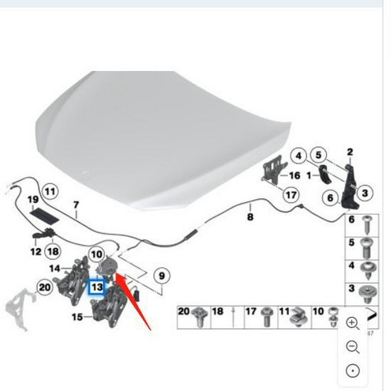 BMW 7 Series F01/F02 Hood Lock 51237183763/51237183764