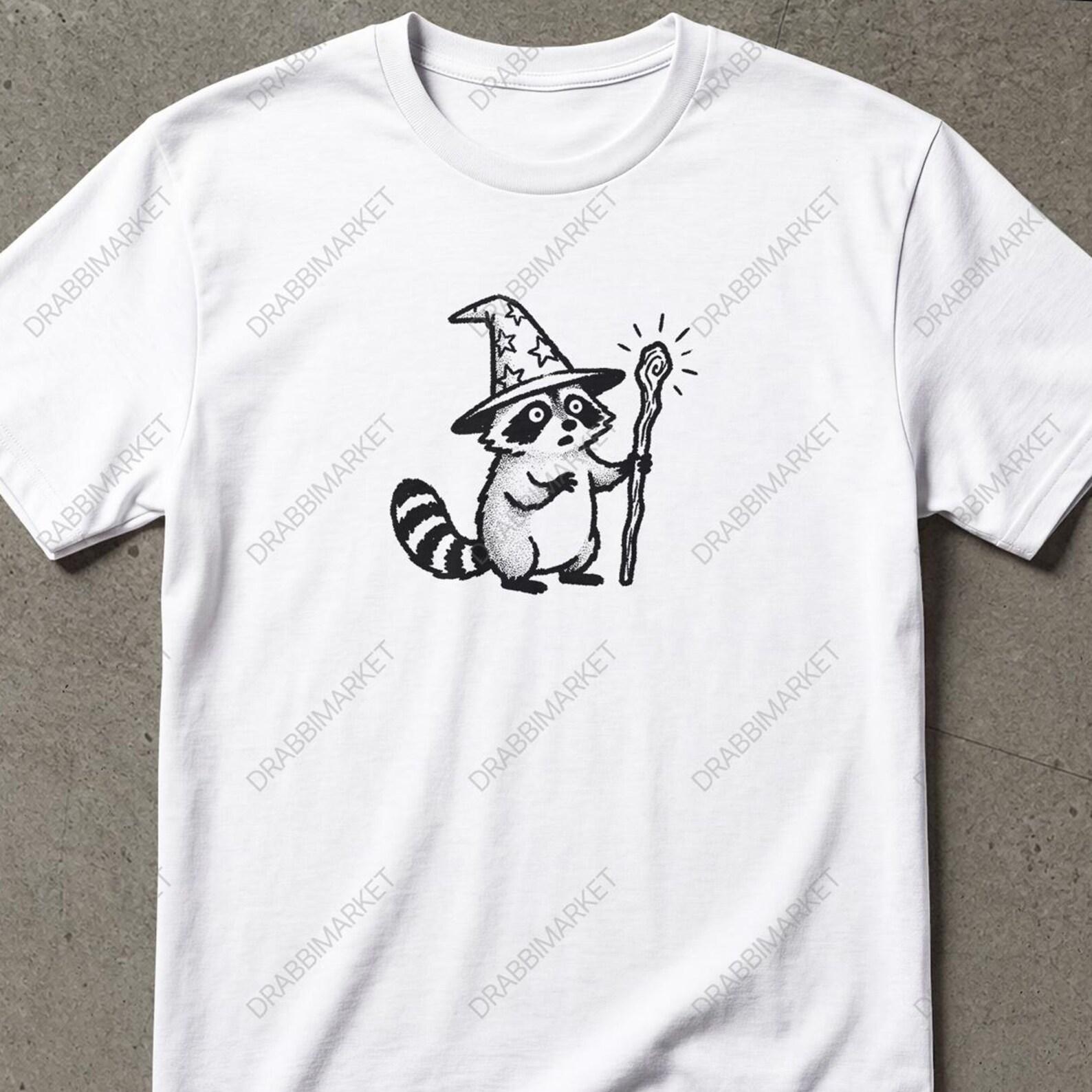 Raccoon Wizard Shirt, Funny Wizzard Meme Shirt, Funny Racoon Meme Shirt Vintage, Racoon Shirt, Y2K Tee Gifts For Friend, Funny Wizard Shirt S