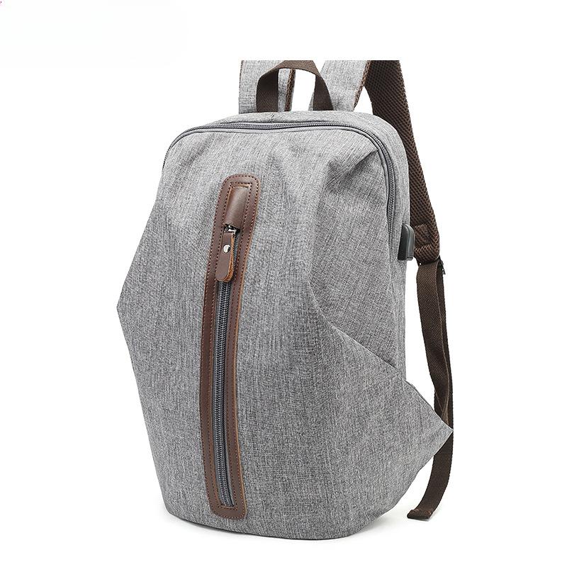 

USB Charging Nylon Backpack Male and Female Students Schoolbag Japanese and South Korean Preppy Computer Bag сірий колір