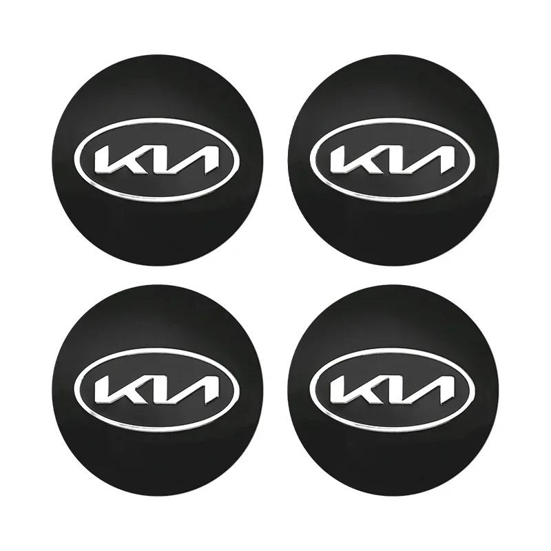 2026 Hot Car Sticker 4Pcs 56mm Car Wheel Center Hub Cap Badge sticker Auto styling For KIA EV6 Sorento Niro Stinger Ceed Carniva