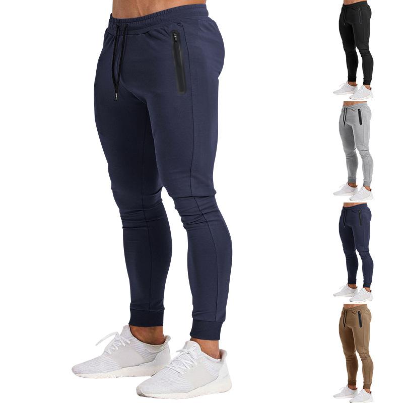 European and American Style Men's Spring Summer Sports Long Pants Casual Gym Pants Running Trousers with Pockets