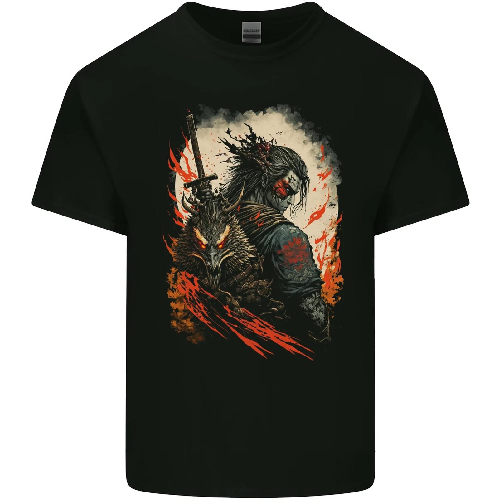 Dark Samurai Fantasy Warrior Kids T-Shirt Childrens M