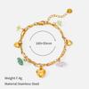 Double Layer Stackable Titanium Steel Bracelet Premium Natural Stone Tarnish Free 18K Gold Stainless Steel Jewelry