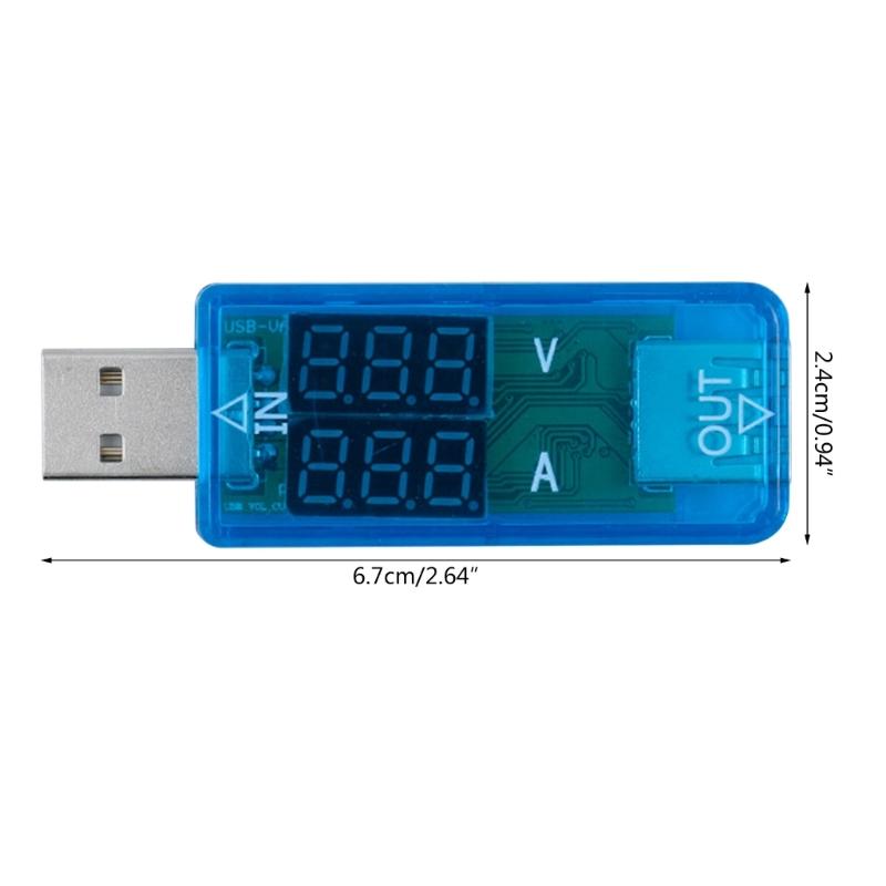 Battery Voltmeter Ammeter Charger Doctor USB Tester DC3.2-10V 0-3A Mobile Power Panel Monitor Gauge Meter LED Display