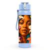 1PC Mariam Wind Chime Line Art 750ml Color Plastic Sports Water Bottle Leakproof Flip Straw Lid Suitable for Sports Office Home Use