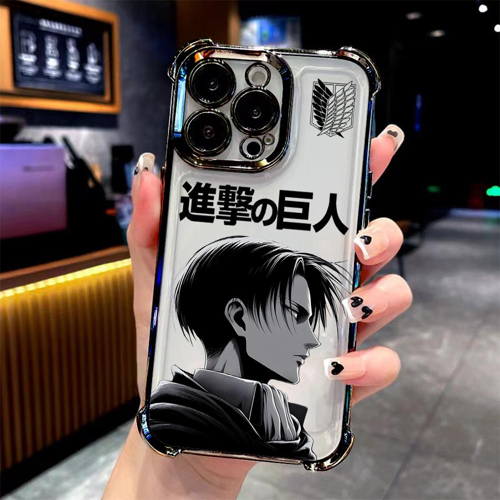 

Чехол для телефона в стиле аниме Attack on Titan Для iPhone 17 16 15 14 13 12 11 Pro Max X XR XSMax Mini Air Plus Защита от падения Подушка безопасности Атака титанов Леви Покрытие iPhone 12 ProMax