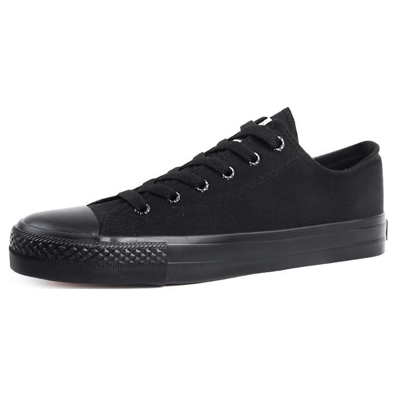 Warrior Rubber Sole Comfortable Lining Non-Slip Breathable Low-Top Canvas Shoes Unisex sneaker Black T39112