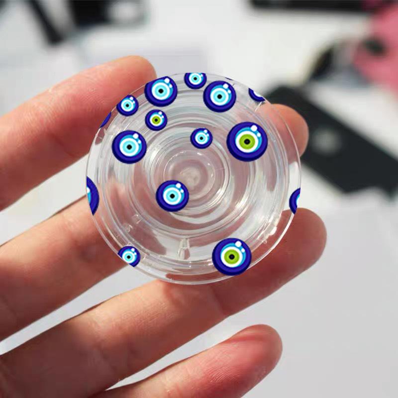 Türkischer Glücksbringer Blauer Nazar-Auge Abstrakter Handygriff Tok Ständer Halter Transparent Griptok für iPhone 13 Samsung Huawei Xiaomi Halterung