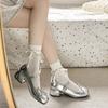 Ballet Style Butterfly-knot Mary Jane Shoes for Women Concise Dress Thick Heel Ladies Footwear
