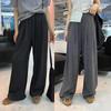Korean Style Wide-Leg Floor-Length Women's Drawstring Pants - Autumn/Winter 2025