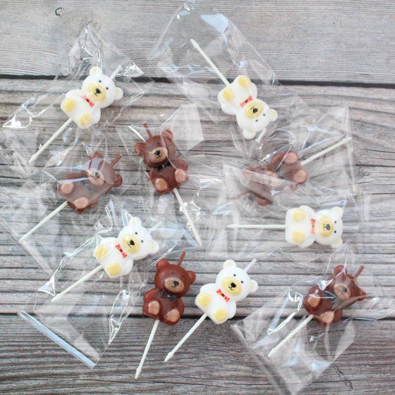 Bag Cartoon Couple Little Bear Candles INS Style Creative Candle Bow Tie Party Dressing Supplies