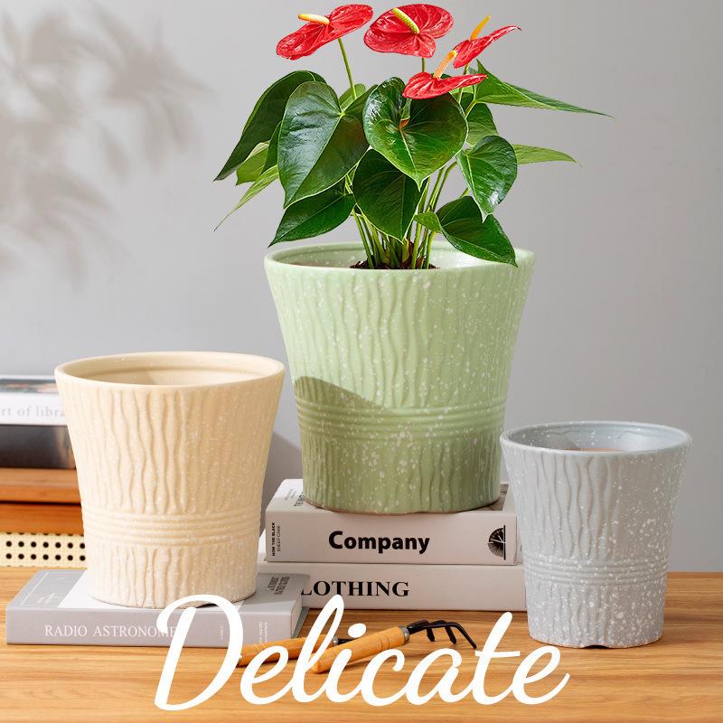 Nordic Style Large Ceramic Flower Pot for Money Tree, Pothos, and Clivia