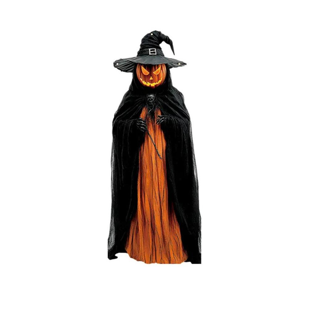 2D Halloween Pumpkin Man Pendant 100*40cm Realistic Pumpkin Man Background Cloth Large Soft Halloween Hanging Decorations