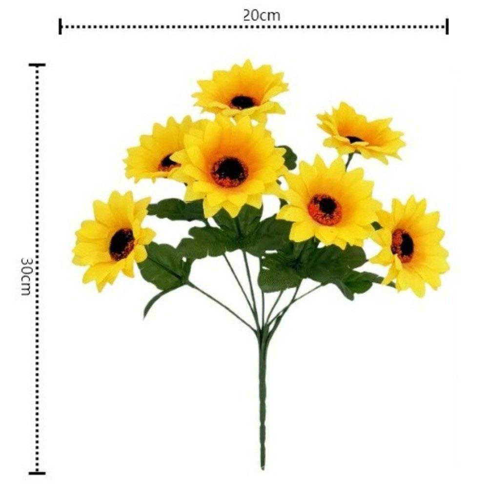 1/7-Head Sunflower Bouquet Small Bundle DIY Floral Materials Simulation Flowers Realistic Silk Wedding Bouquet