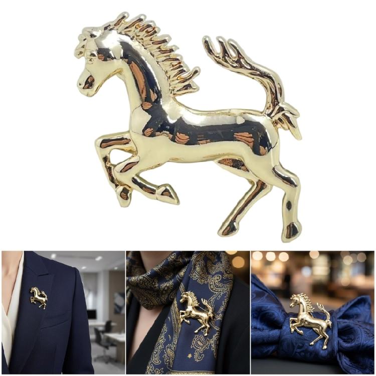 Contemporary Alloy Horse Brooch Creative Safety Lapel Pin For Daily Use Special Occasions Secure Backing