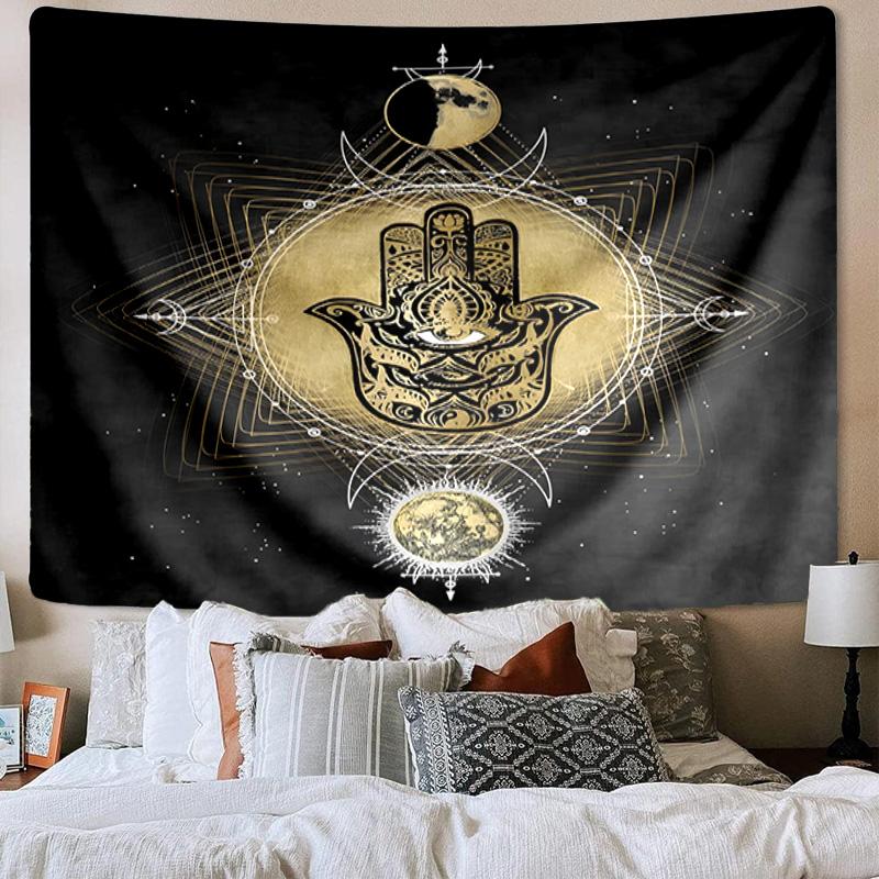 Colorful Hamsa Mandala Pattern Tapestry Room Decoration Wall Hanging for Living Room Bedroom, Dormitory, Birthday and Christmas Gifts