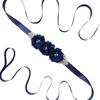 Pearl Embellishment Flower Sash Belt Handmade Beading Rhinestone Waist Band  Party Dress Up
