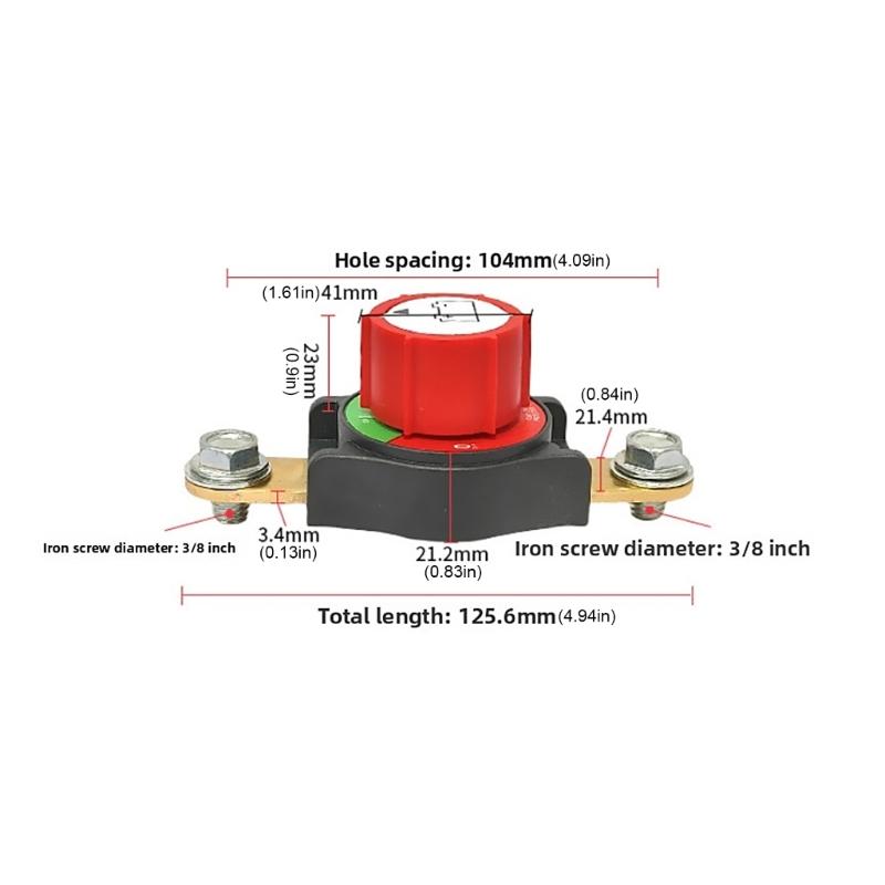 Side Mount Battery Disconnect Switches For Easy Installation In Compact Spaces Ideal For Cars Boats And Motorhome With 300A Current Capacity
