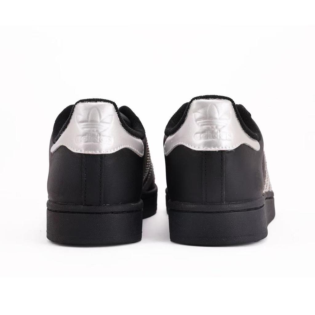 Adidas Originals SUPERSTAR Coverage Low top Skateboard Shoes Unisex Black Silver EG4959(Team59-SBOX)