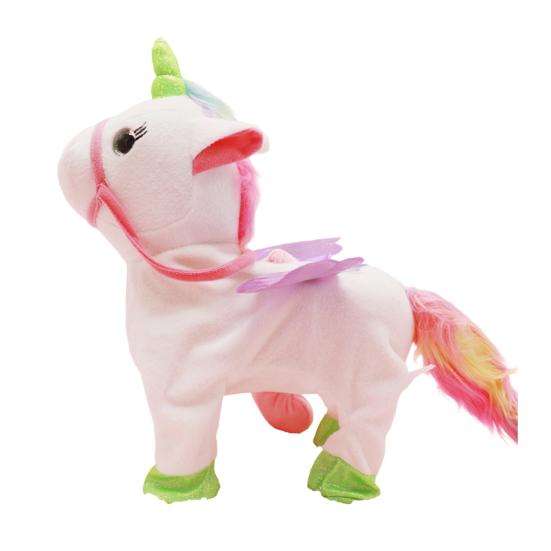 Електрична плюшева іграшка-літаючий кінь Yousheng з мотузкою, що співає та ходить. Плюшевий кінь для малюків, хлопчиків, дівчаток. Інтерактивна симуляційна м'яка іграшка-тварина