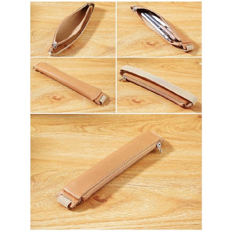Leather Stylus Sleeve Portable Capacitive Pencil Case with Adjustable Elastic Band for Tablet Notebook Planner Folder