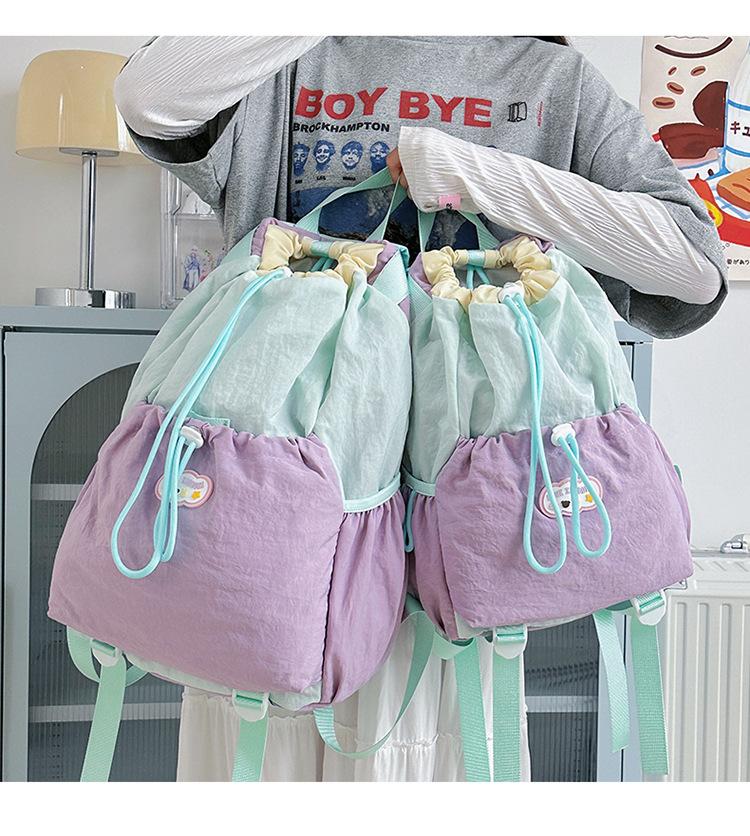 Schoolbag Mountaineering Bag New Drawstring Backpack Travel Backpack Light Sports Fitness Backpack Outdoor Camping Leisure Backpack