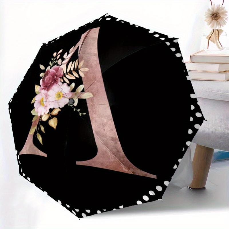 Floral Design A Umbrella: Fashionable And Sturdy with 8 Rib Construction,Ideal for Year-Round Use,Great for Home,Travel,And Outdoor Activiti