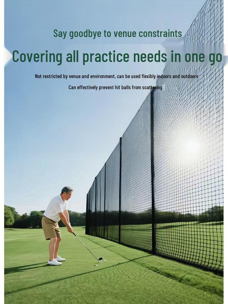 Indoor/Outdoor Golf Practice Net: Knotless, Green Enclosure for Golf and Baseball