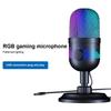USB Gaming Microphone RGB Computer Microphone 192KHz/24Bit PC Mic for Studio Recording Streaming Content Creation